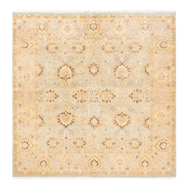Mogul, One-of-a-Kind Hand-Knotted Area Rug in Light Blue, 6' 1" x 6' 2" For Sale