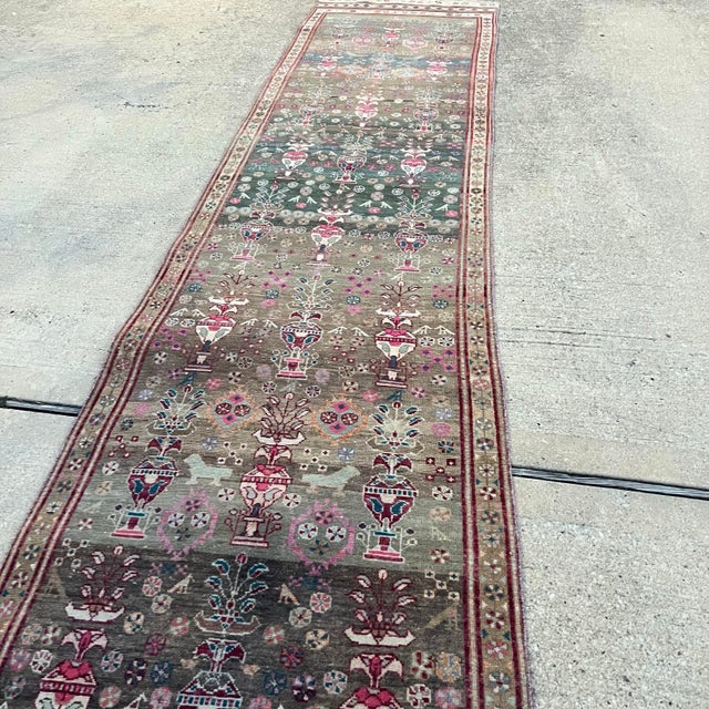 1950s 1950s Earthy Colors Persian Runner Rug For Sale - Image 5 of 9