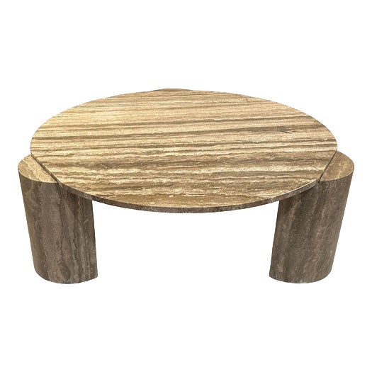 Vintage Sculptural Travertine Coffee Table, 1960s For Sale