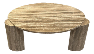 Vintage Sculptural Travertine Coffee Table, 1960s