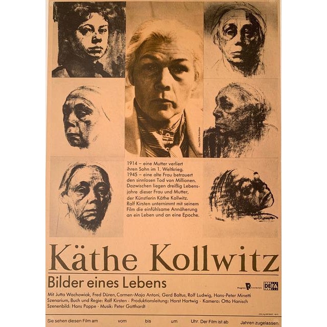Kathe Kollwitz, Bilder eines Lebens (Pictures of a Life) Poster, Gallery Poster, 1987 Original Period Lithographic Film...