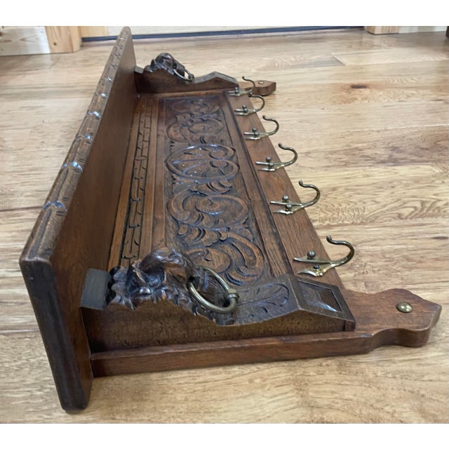 Vintage French Carved Coat or Pot Rack For Sale - Image 10 of 12
