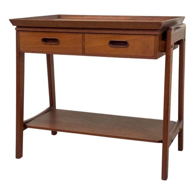 Danish Teak Side Table with Drawers, 1960s For Sale