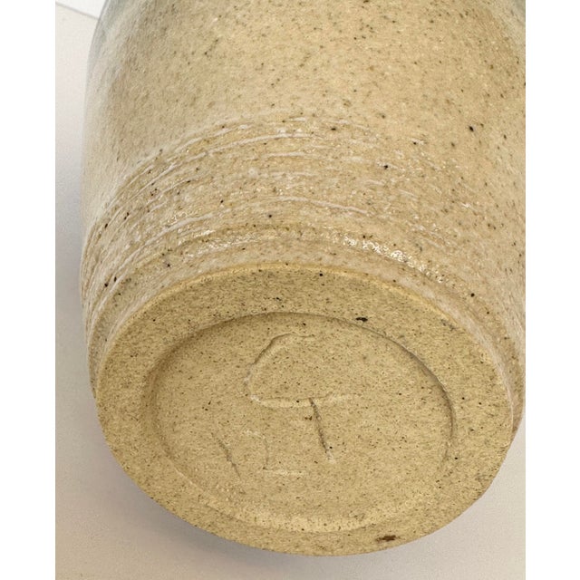 Vintage Glazed Stoneware Vase, Signed Artist For Sale - Image 6 of 7