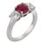 Vintage Gia 1.25 Carat Burma Ruby Diamond Platinum Three Stone Ring, Size 6.5 For Sale