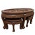 Chinese Mid-20th Century Chinese Massive Oval Carved Coffee Table With 6 Nesting Stools For Sale - Image 3 of 12