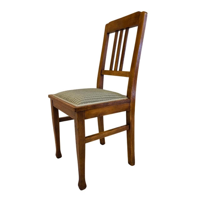 German Art Nouveau Oak Chair, 1900s For Sale - Image 3 of 7