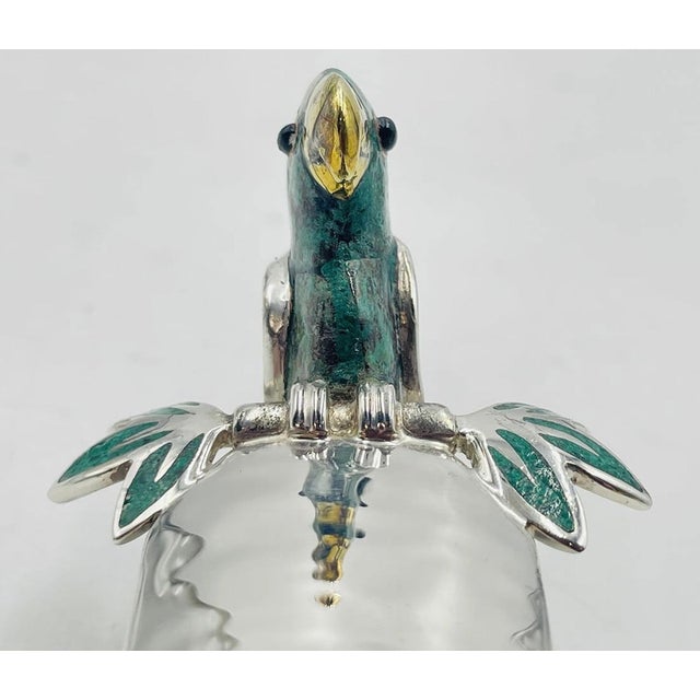 Emilia Castillo Silver-Plated Ladle With Malachite Parrot, Mexican Modernism For Sale - Image 17 of 18
