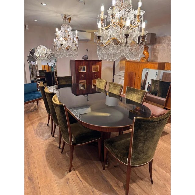 Brown Dining Chairs attributed to Osvaldo Borsani, 1940s, Set of 8 For Sale - Image 8 of 9