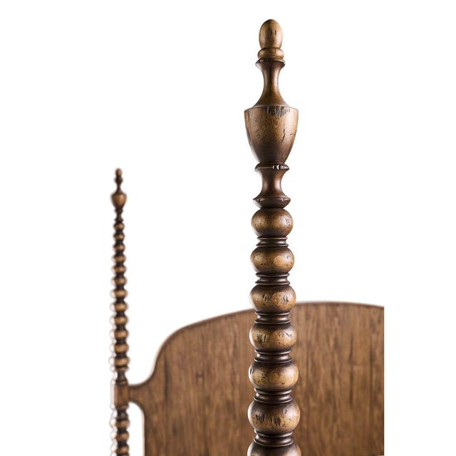 2020s Colonial Turned-Post Four-Poster Queen Bed For Sale - Image 5 of 5