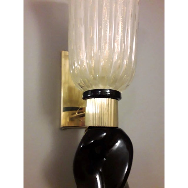 Black 21st Century Torchere Sconces - a Pair For Sale - Image 8 of 12