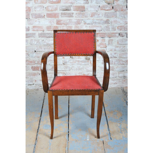 Brown Art Deco Beech Chairs by Jules Leleu, France, 1930s, Set of 4 For Sale - Image 8 of 13