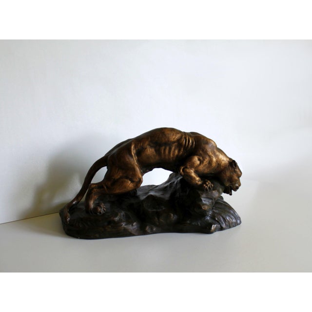 Sculpture of a Terracotta Lioness by Armand Fagotto, 20th Century For Sale - Image 10 of 14