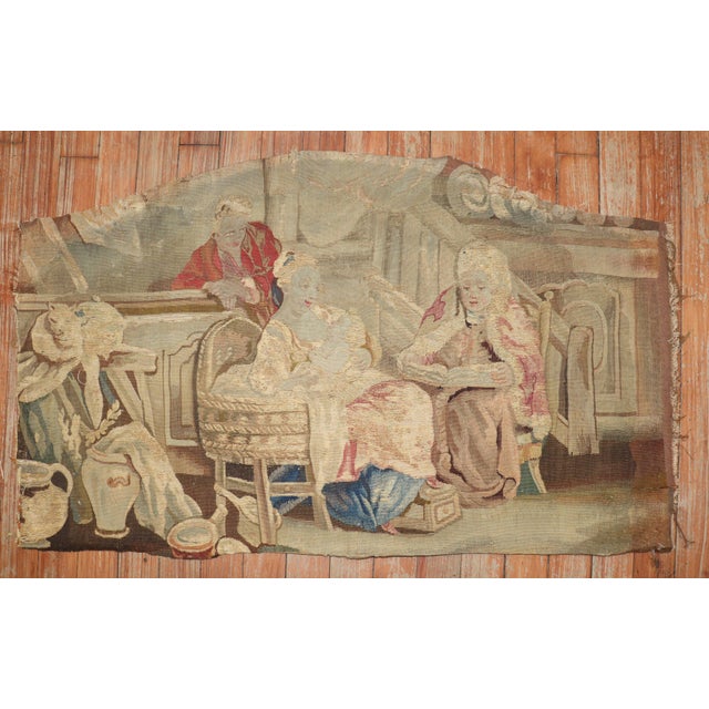 Mid 18th century european Tapestry Fragment. Measures: 1'9'' wide x 2'10'' long. Tapestries make integral part of the...