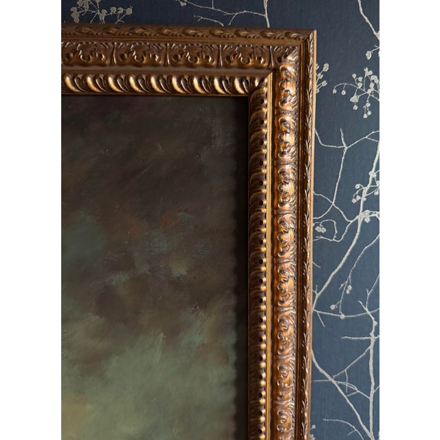 Large Original Chinese Portrait Oil Painting Woman in Traditional Headdress Framed For Sale In Philadelphia - Image 6 of 8