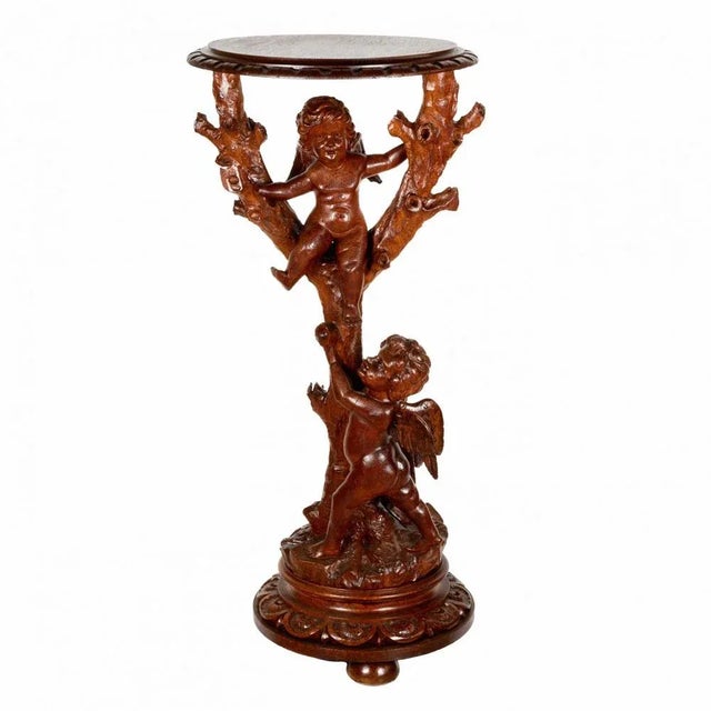 Wood Wooden Console Table with Carved Cupids For Sale - Image 7 of 7