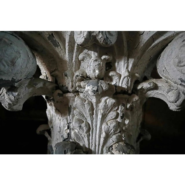 Antique Zinc Column Capital For Sale - Image 4 of 11