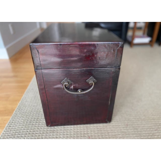 Chinese Antique Chinese Scroll Chest (Trunk) For Sale - Image 3 of 11