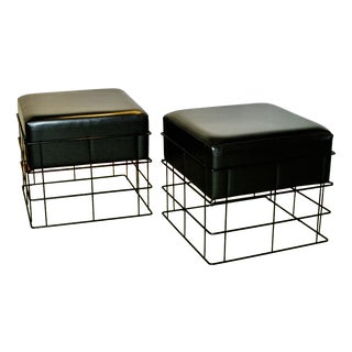 Wire and Skai Stools by String, 1950, Set of 2 For Sale