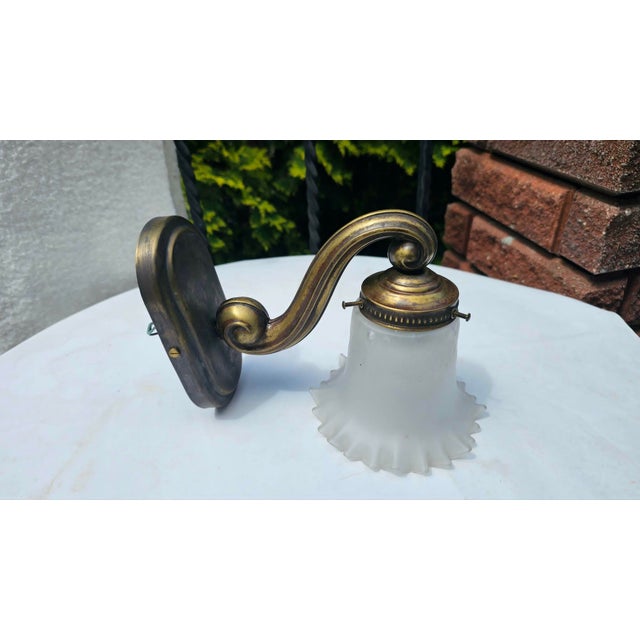1920s Art Deco Brass Wall Lamp, 1920s For Sale - Image 5 of 8