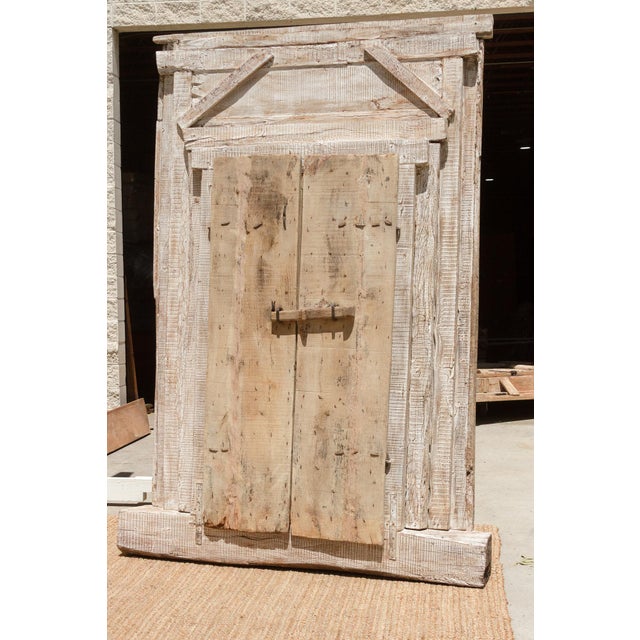 Massive Heavily Carved Antique Thar Desert Entrance Door For Sale - Image 12 of 16
