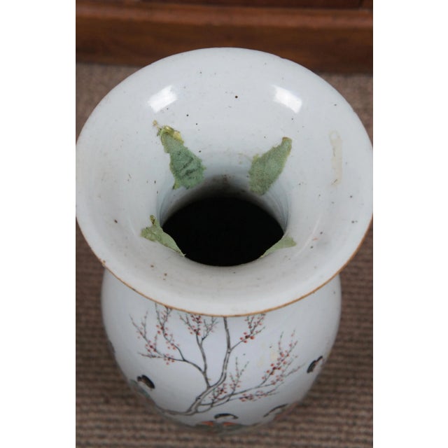 19th Century Antique Chinese Famille Rose Polychrome Porcelain Calligraphy Floor Vase For Sale - Image 5 of 13