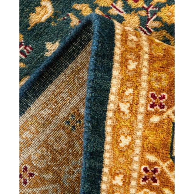 Mogul, One-of-a-Kind Hand-Knotted Area Rug in Green, 6' 2" x 9' 6" For Sale In New York - Image 6 of 8