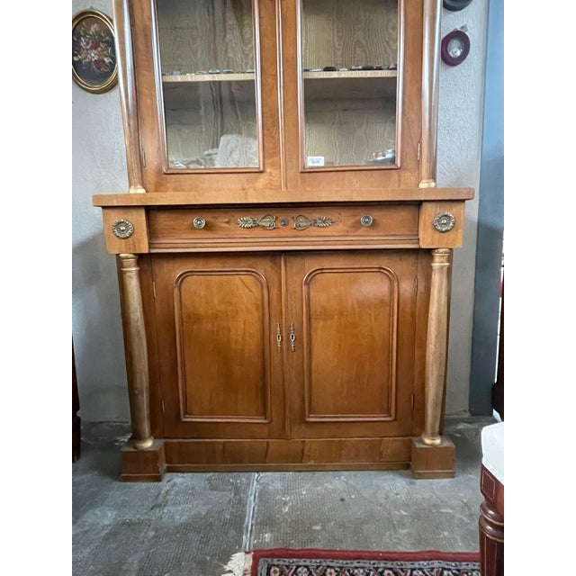 Vintage Empire-Style Display Cabinet in Wood with Bronze Decorations, 1960s For Sale - Image 12 of 17