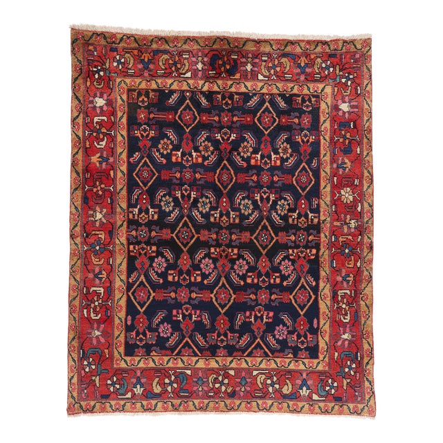 Antique Persian Lilihan Rug, 05'01 X 06'03 For Sale