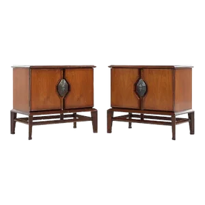 Helen Hobey Baker Mid Century Walnut Nightstands - Pair