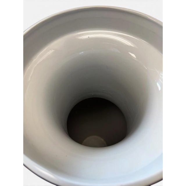 Ceramic Monumental 46.5" Chinese Blue & White Porcelain Landscape Floor Vase For Sale - Image 7 of 7