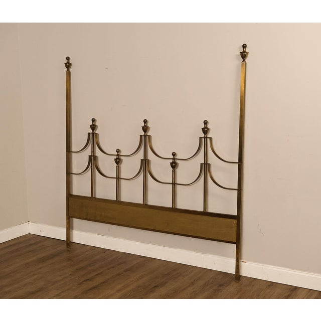 Mid-Century Modern Mastercraft Vintage Brass King Headboard For Sale - Image 3 of 18