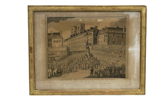 Logerot, Ceremony of the Planting of the Cross, 1817, Engraving, Framed