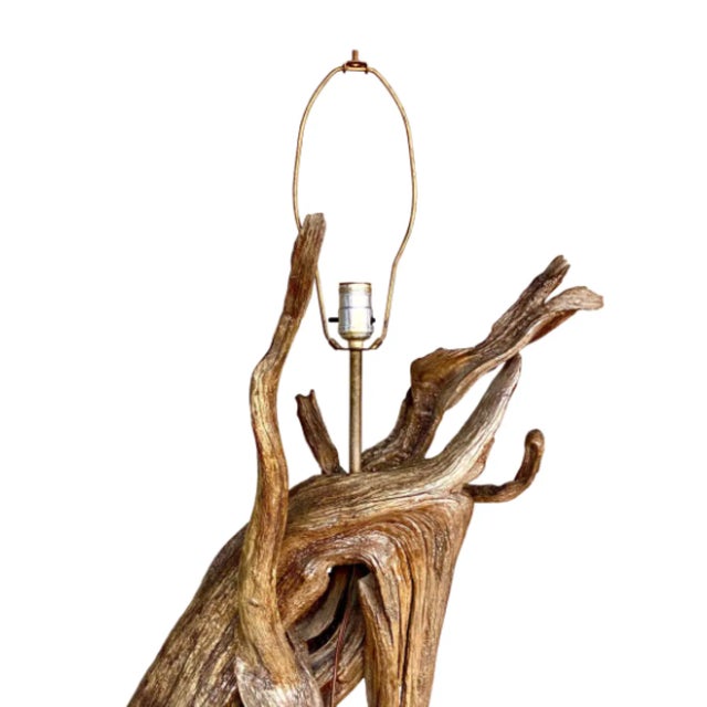 Monumental Organic Driftwood Sculptural Table Lamp For Sale - Image 10 of 12