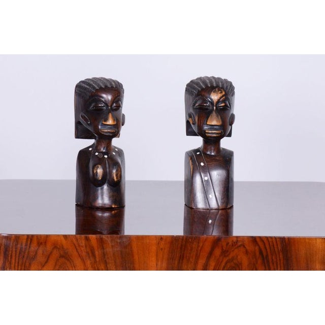 Vintage African Bookends in Lacquered Ebony, 1920s, Set of 2 For Sale - Image 9 of 11