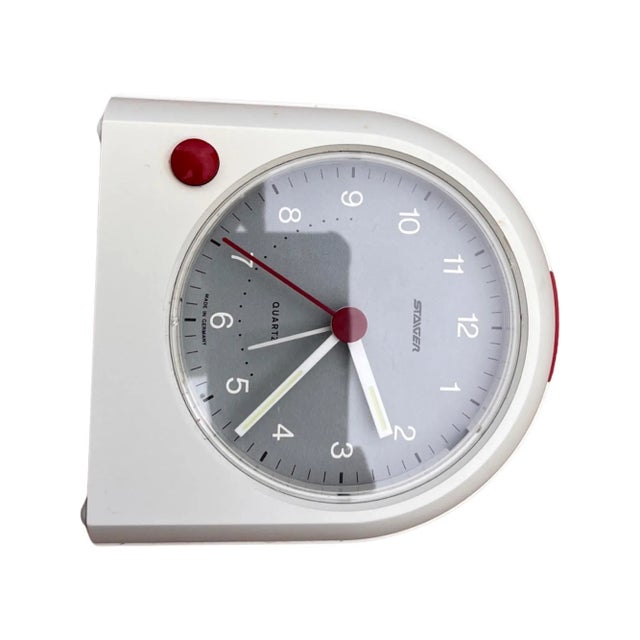 Staiger White Electric Alarm Clock, Germany, 1980s Chairish