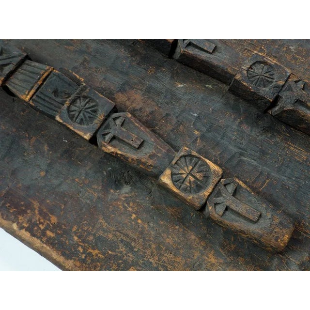 Antique Carved Wooden Door, Nuristan, Afghanistan For Sale - Image 6 of 11