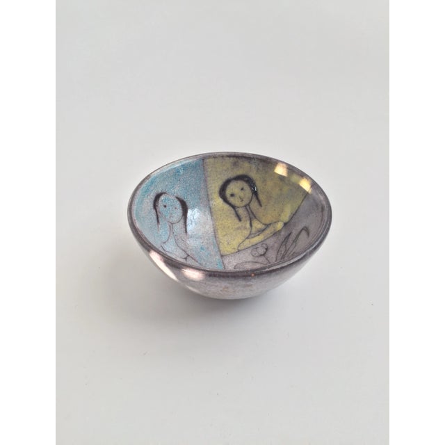 Boho Chic Italian Ceramic Bowl • Mid Century For Sale - Image 3 of 8