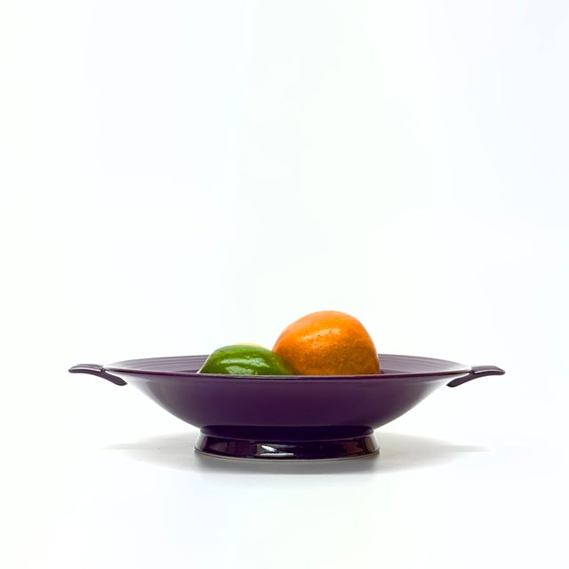 Eggplant Classic Porcelain Fruit Bowl by Larry Laslo for Mikasa Moderna For Sale - Image 8 of 11
