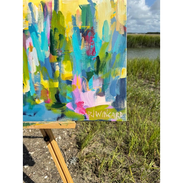 Abstract Contemporary Fine Art Abstract Coastal Painting by Pamela Wingard For Sale - Image 3 of 7