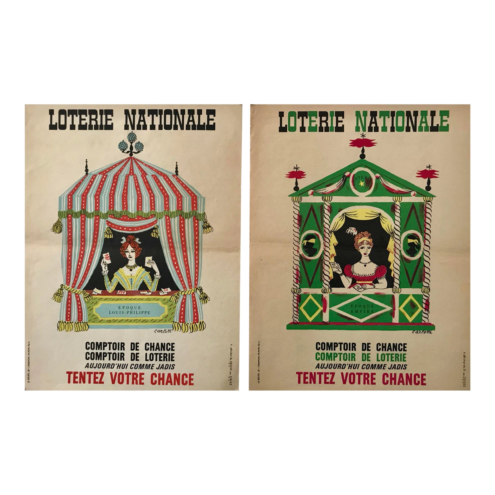 Derouet Lesacq - Original LOTERIE NATIONALE Des PARFUMS Vintage French Poster Lithograph