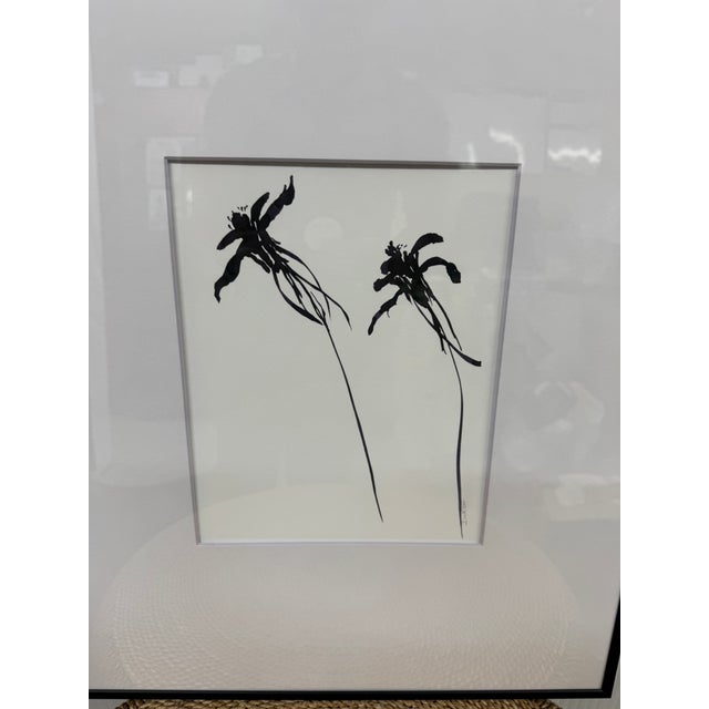 2020s Isabel Wyatt Black Flower Original Painting, Signed For Sale - Image 5 of 12