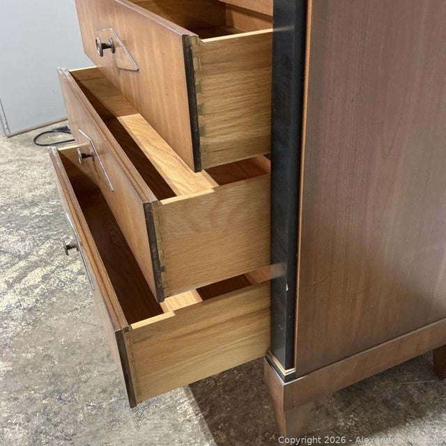 Brown 1970s Drexel Flip Down Walnut Secretary Desk For Sale - Image 8 of 13