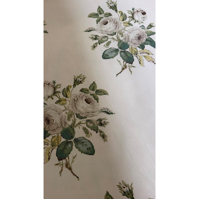 Schumacher Schumacher 179630 Loudon Rose Ivory Cotton Chintz Fabric 4 Yards For Sale - Image 4 of 7