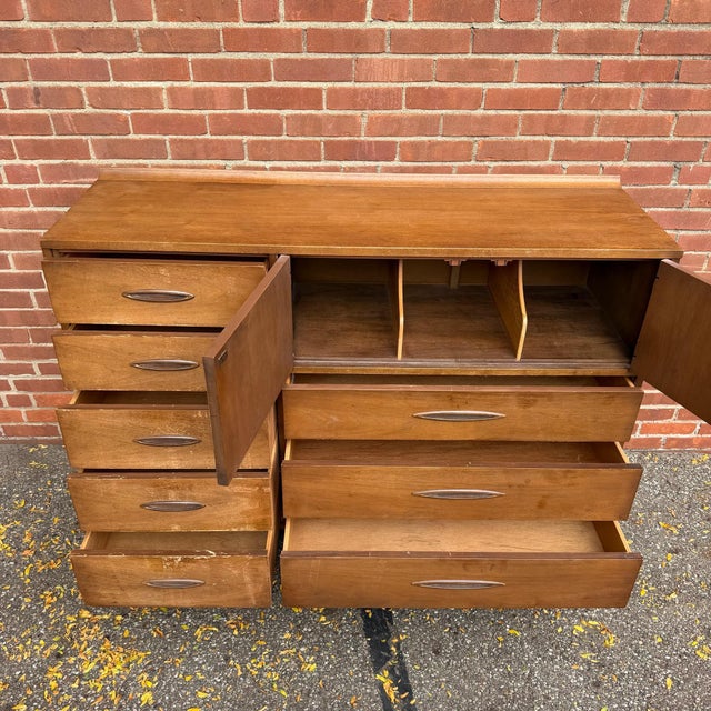Broyhill Broyhill Premier Sculptra Magna Walnut Mid-Century Modern Gentleman’s Chest For Sale - Image 4 of 11