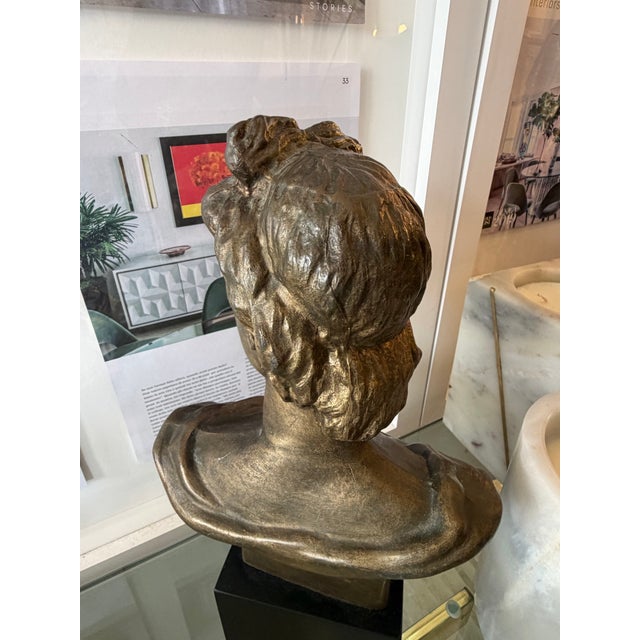 Neoclassic Style Bronze Female Bust Sculpture For Sale In Miami - Image 6 of 10