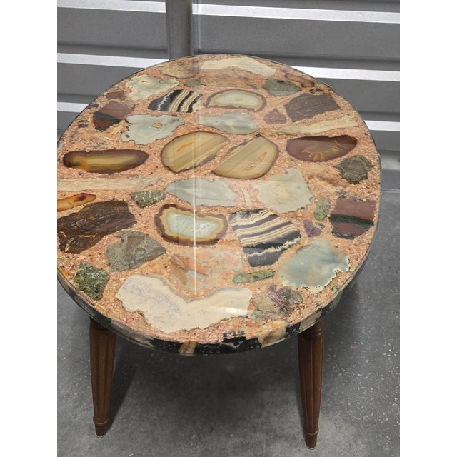 Vintage Semi-Precious Stones Lucite Encased Coffee Table Folk Art Boho Chic Mid-Century MCM For Sale - Image 10 of 10