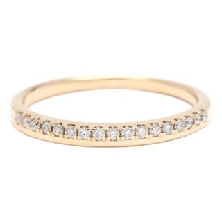 Teilor .15ctw Diamond Bead Set Band Ring, 14k Yellow Gold, Ring Size 5 For Sale