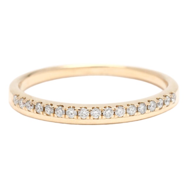 Teilor .15ctw Diamond Bead Set Band Ring, 14k Yellow Gold, Ring Size 5 For Sale