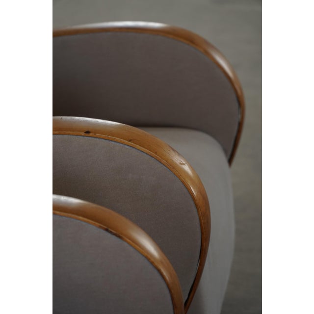 Brown Danish Modern Art Deco Lounge Chairs in Mohair and Elm, 1940s, Set of 2 For Sale - Image 8 of 18